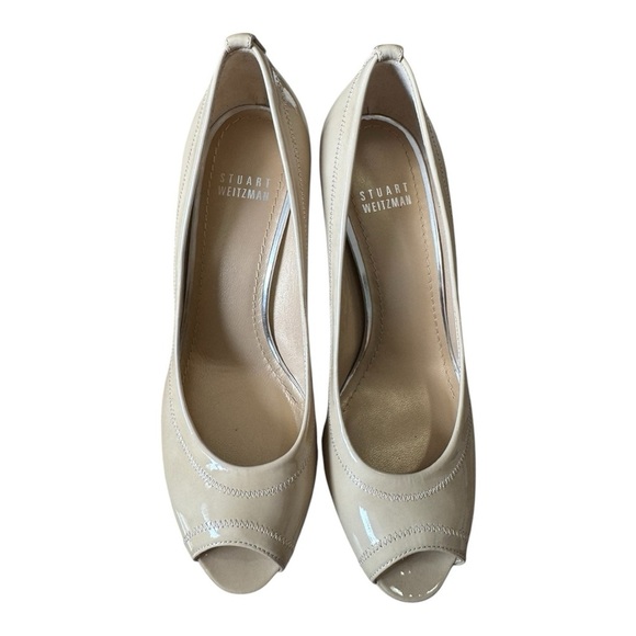 Stuart Weitzman Avignon Adobe Aniline Peep Toe Heels Leather Size: US 7 - Picture 7 of 8